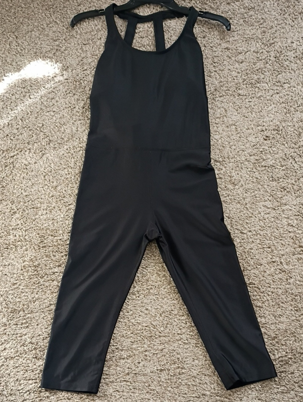 Body Glove Black Sleeveless Cropped Racerback Workout Jumpsuit!